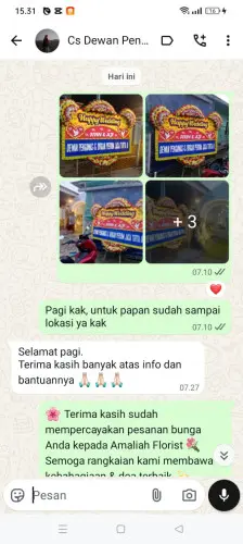 Testimonial Papan Bunga Pernikahan deli serdang