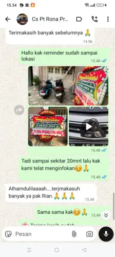 Testimonial Papan Bunga deli serdang